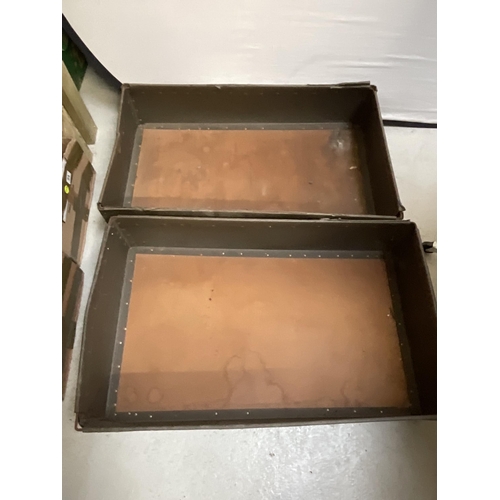 266 - 4 ARMY STYLE PACKAGING TRAYS/CRATES - LARGEST H15