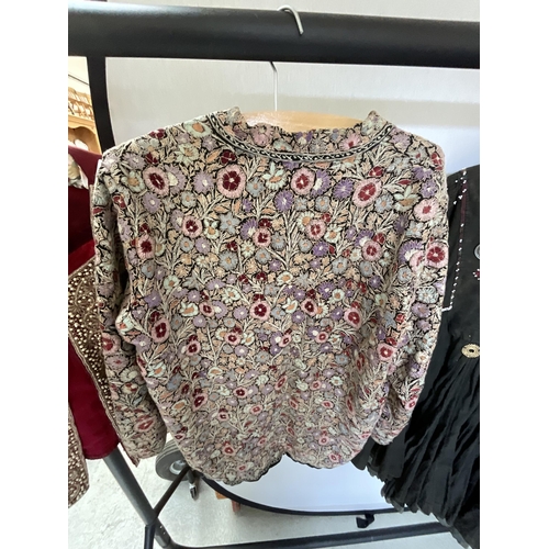 265B - *******lot withdrawn by vendor******VINTAGE PEARLWORK JACKET, SELECTION OF SILK AND EMBROIDERED ORIE... 