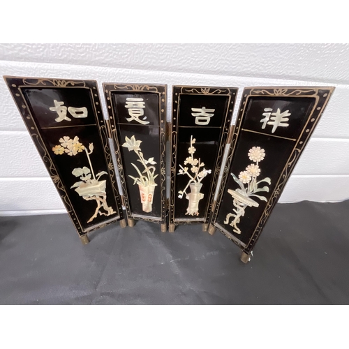 283 - *******lot withdrawn by vendor******2 BOXES OF ORIENTAL ITEMS TO INCLUDE FOLDING SCREEN, INLAID TRAY... 