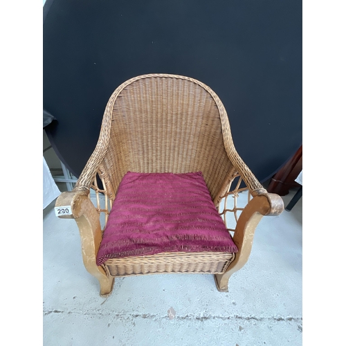 290 - *******lot withdrawn by vendor******WICKER CONSERVATORY ARMCHAIR (ITEM 166)