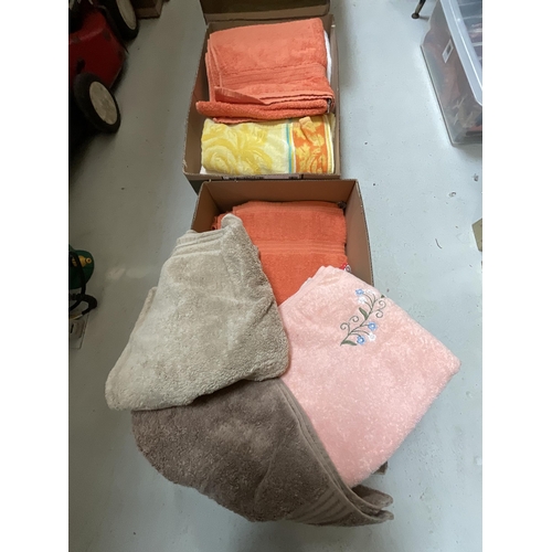 297 - 5 BOXES OF LINEN TO INCLUDE PILLOWS CUSHIONS TOWELS ETC