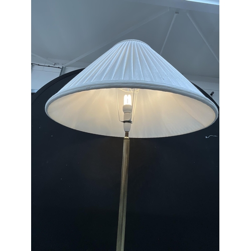 327 - MODERN BRASS STANDARD LAMP WITH SHADE H68