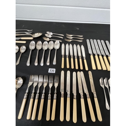 330 - BOX OF SILVER PLATED CUTLERY