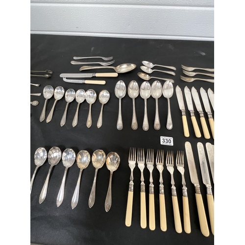 330 - BOX OF SILVER PLATED CUTLERY