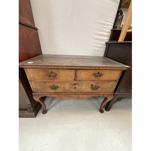 338 - EARLY WALNUT 2 OVER 1 DRAWER CHEST ON CABRIOLE LEGS H31