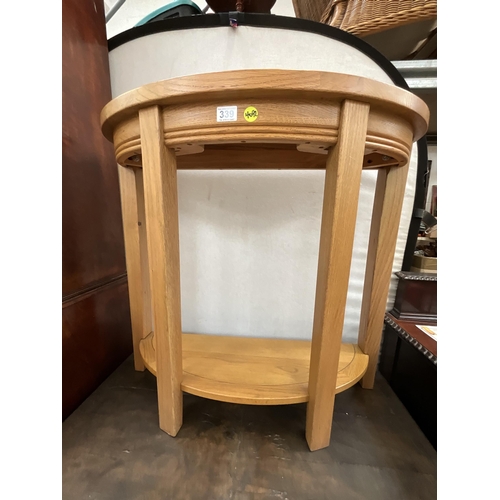 339 - MODERN SOLID OAK HALF MOON TABLE H33