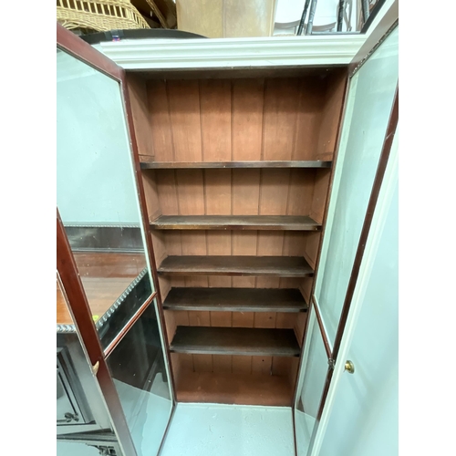 343 - *******lot withdrawn by vendor******VINTAGE PIANTED GLAZED 2 DOOR BOOKCASE H71