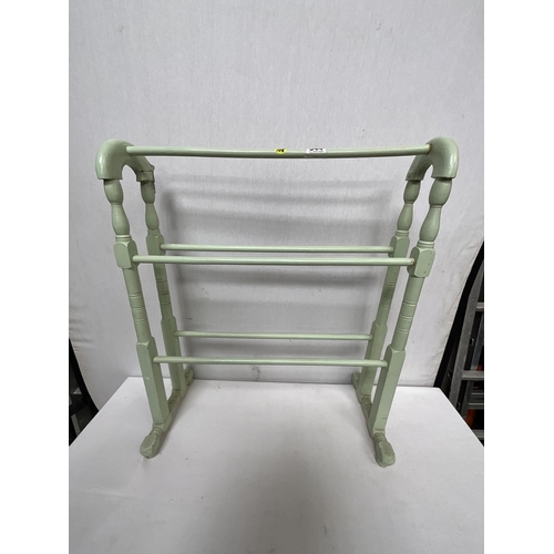 344 - *******lot withdrawn by vendor******GREEN PIANTED VICTORAIN TOWEL RAIL (108) H32