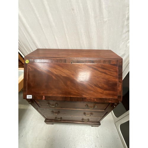 345 - *******lot withdrawn by vendor******MAHOGANY BUREAU WITH 3 DRAWERS TO BASE (172) H40