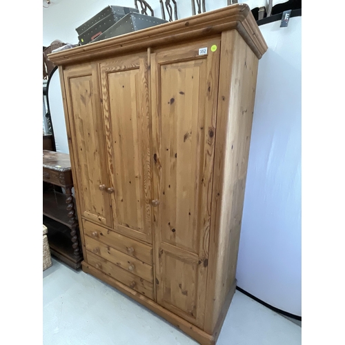 352 - MODERN PINE FITTED DOUBLE WARDROBE H72