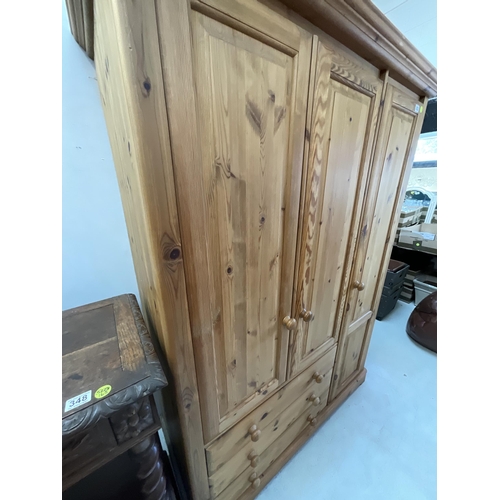 352 - MODERN PINE FITTED DOUBLE WARDROBE H72