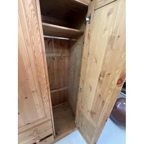 352 - MODERN PINE FITTED DOUBLE WARDROBE H72