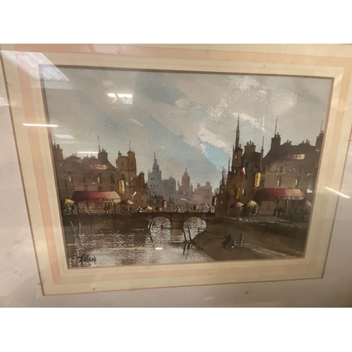 370 - 4 GILT FRAMED WATERCOLOURS - COUNTRY/RIVER SCENES - LARGEST 24