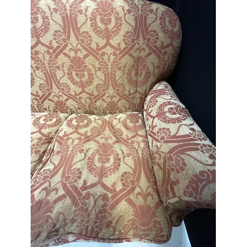 372 - TERRCOTTA FLORAL DESIGN 3 SEATER SOFA H37