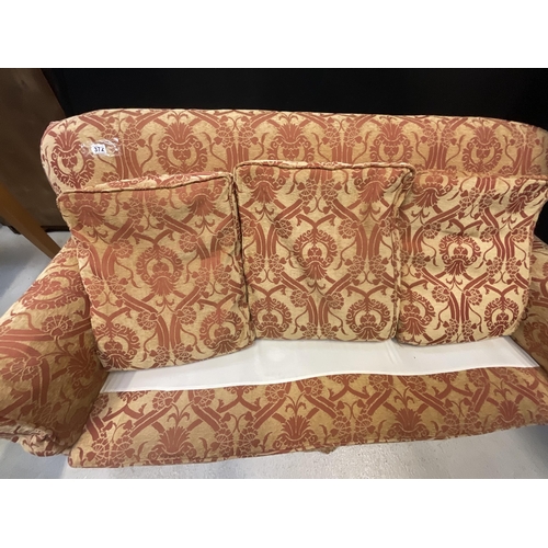 372 - TERRCOTTA FLORAL DESIGN 3 SEATER SOFA H37