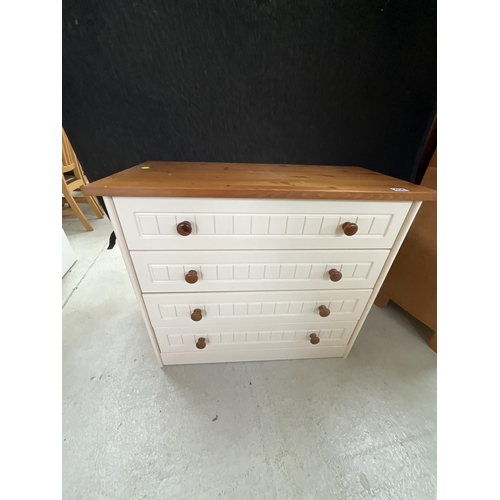 404 - MODERN PAINTED PINE 4 DRAWER BEDROOM CHEST H31