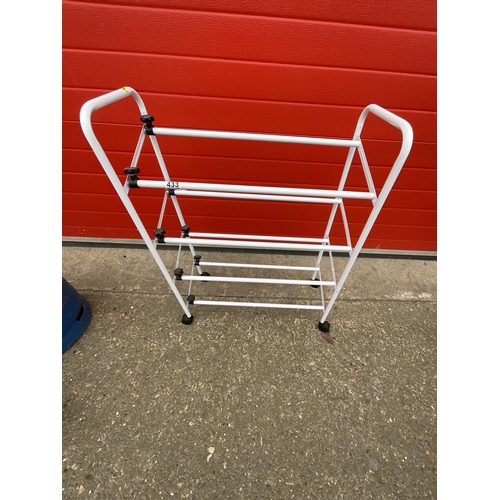 433 - HOSE ON REEL,TROLLEY,SHOE RACK ETC