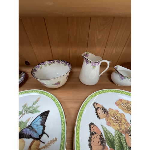 434 - ROYAL DOULTON PART TEA SET AND 4 FRANKLIN MINT COLLECTERS PLATES - BUTTERFLYS OF THE WORLD