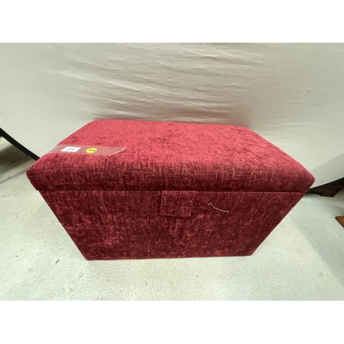 452 - RED FABRIC COVERED BLANKET BOX H18