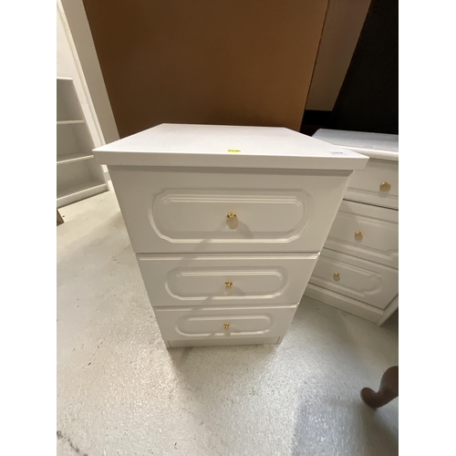 457 - MODERN WHITE KNEEHOLE PEDESTAL DRESSING TABLE H28