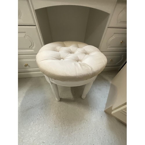 457 - MODERN WHITE KNEEHOLE PEDESTAL DRESSING TABLE H28