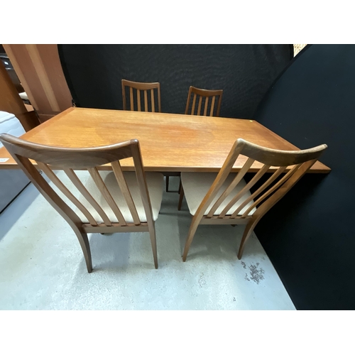 463 - BADGED G PLAN DINING TABLE AND 4 MATCHING CHAIRS H28