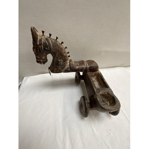 84 - *******lot withdrawn by vendor******BOX OF ORIENTAL ITEMS TO INCLUDE CARVED WOODEN HORSES, SOAP STON... 