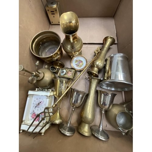 91 - BOX OF BRASS WARE