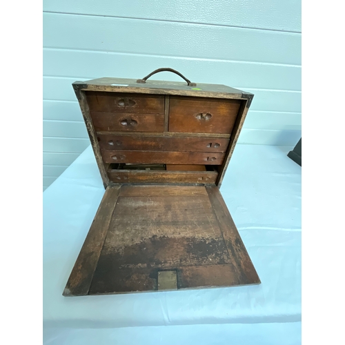 22 - VINTAGE ENGINEERS TOOL CHEST AND TOOLS H13