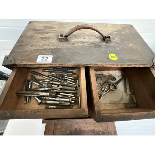 22 - VINTAGE ENGINEERS TOOL CHEST AND TOOLS H13