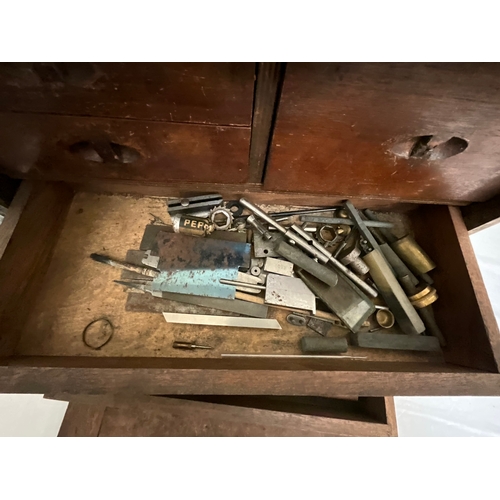 22 - VINTAGE ENGINEERS TOOL CHEST AND TOOLS H13