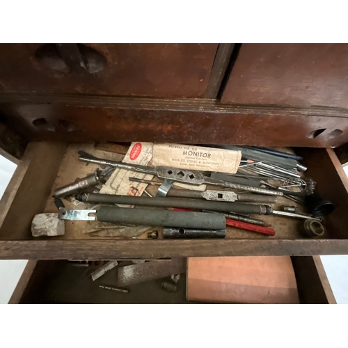 22 - VINTAGE ENGINEERS TOOL CHEST AND TOOLS H13