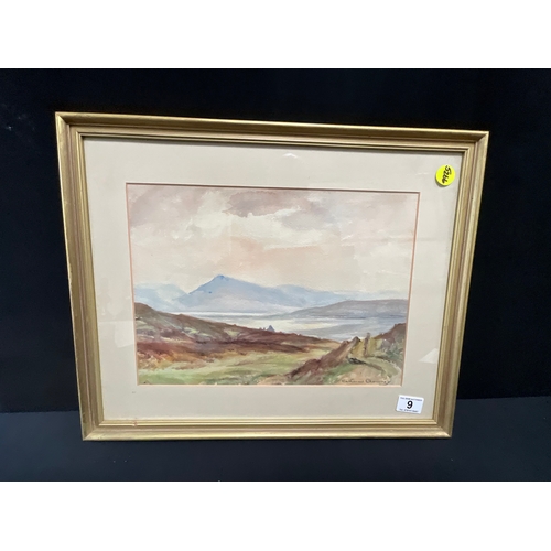 9 - GILT FRAMED WATERCOLOUR SIGNED 