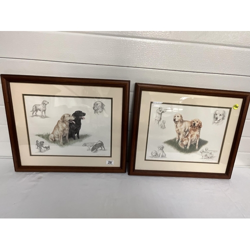 28 - PAIR OF NIGEL HEMMING FRAMED DOG PICTURES 18