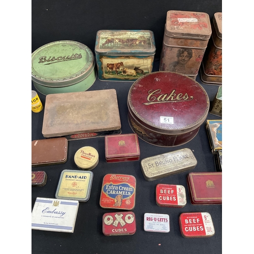 51 - BOX OF VICTORIAN AND LATER TINS