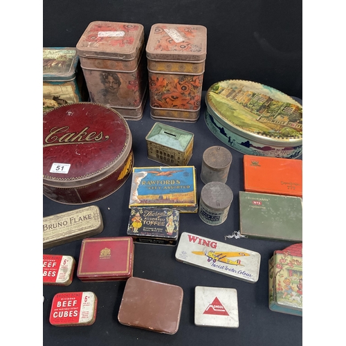 51 - BOX OF VICTORIAN AND LATER TINS