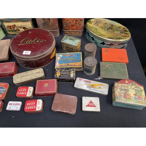 51 - BOX OF VICTORIAN AND LATER TINS