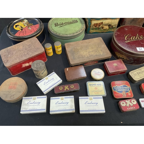 51 - BOX OF VICTORIAN AND LATER TINS