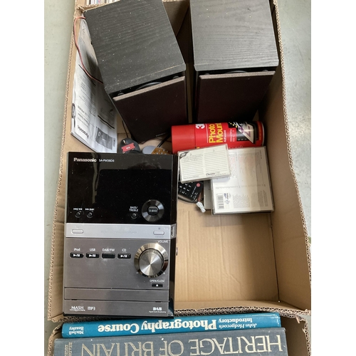 67 - 3 BOXES OF CD'S BOOKS AND PANASONIC MIDI HIFI WITH MATCHING SPEAKERS WITH REMOTE