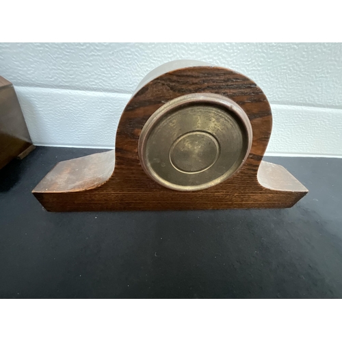 99 - VINTAGE OAK CASED CLOCK AND 1 OTHER