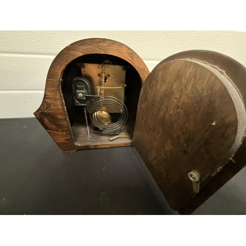 99 - VINTAGE OAK CASED CLOCK AND 1 OTHER