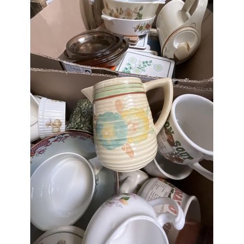 124 - 4 BOXES OF CHINA & KITCHENWARE PYREX ETC