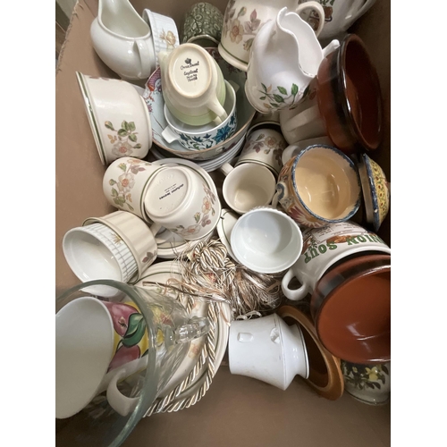 124 - 4 BOXES OF CHINA & KITCHENWARE PYREX ETC