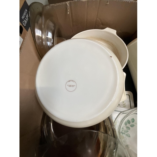 124 - 4 BOXES OF CHINA & KITCHENWARE PYREX ETC