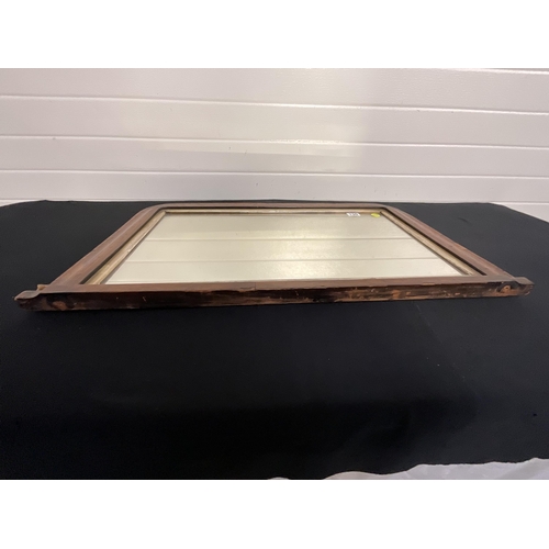 130 - EDWARDIAN MAHOGANY INLAID OVERMANTLE MIRROR 19