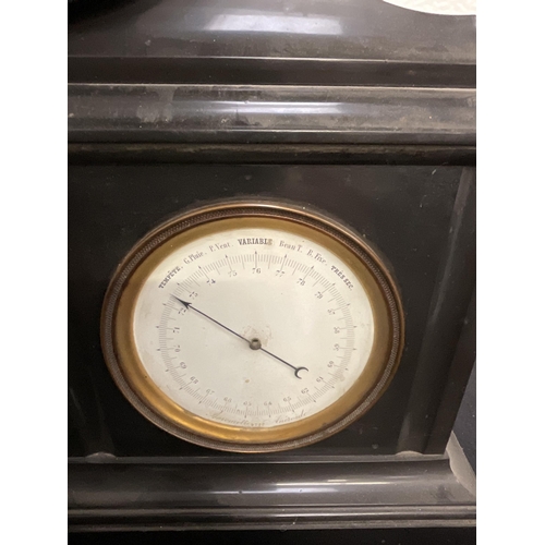 145 - HOWELL & CO PARIS VICTORIAN MARBLE 3 DIAL CLOCK BAROMETER A/F H16