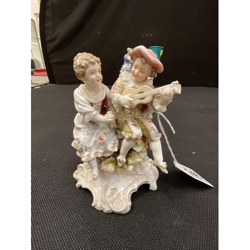 146 - MINTON FIGURE OF BOY CARRYING BASKET, 2 ROYAL DOULTON FIGURES A/F, CONTINENTAL PORCELAIN FIGURE