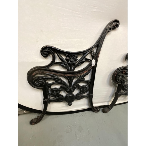 226 - PAIR OF EARLY CAST IRON BENCH ENDS H32