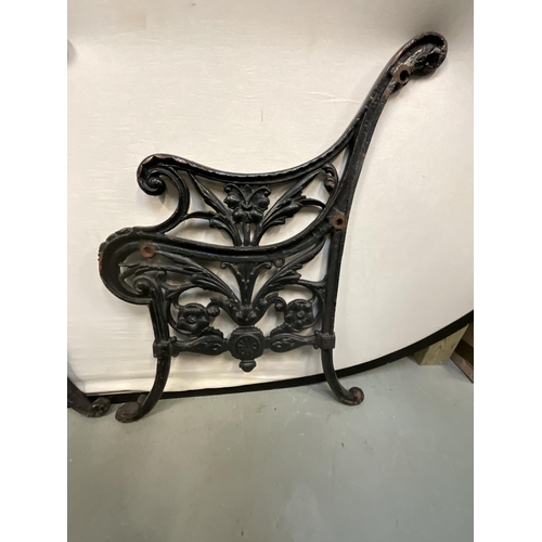 226 - PAIR OF EARLY CAST IRON BENCH ENDS H32