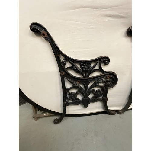 226 - PAIR OF EARLY CAST IRON BENCH ENDS H32